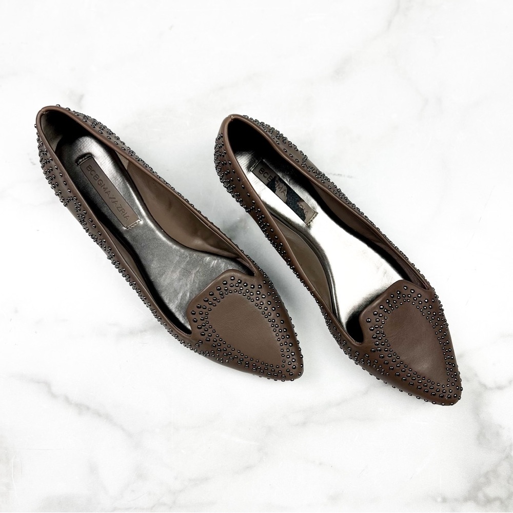 BCBG MAXAZRIA • Studded Pointed Flats • 7M